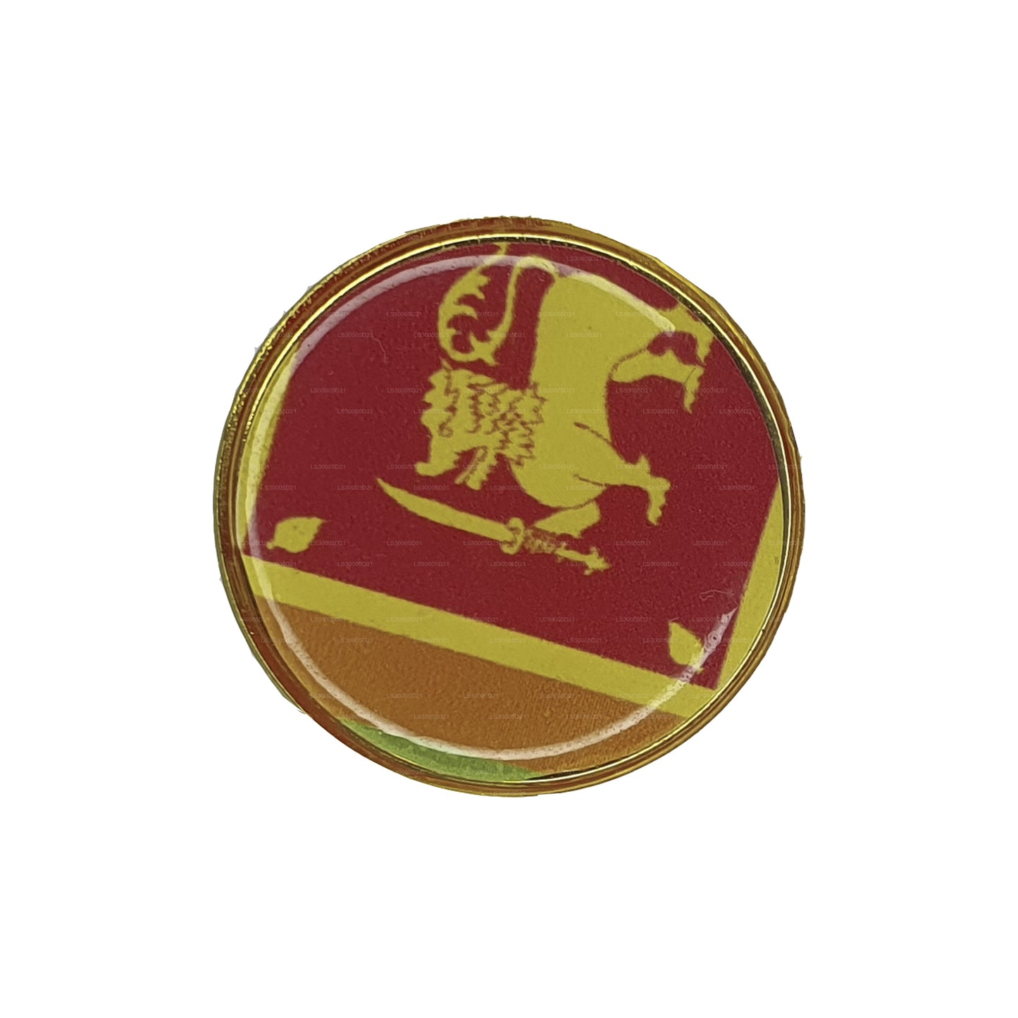 Sri Lankan National Flag Lapel Pin (Design E) (2cm Diameter)