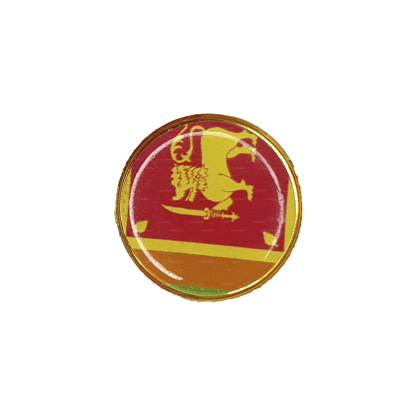 Sri Lankan National Flag Lapel Pin (Design E) (2cm Diameter)