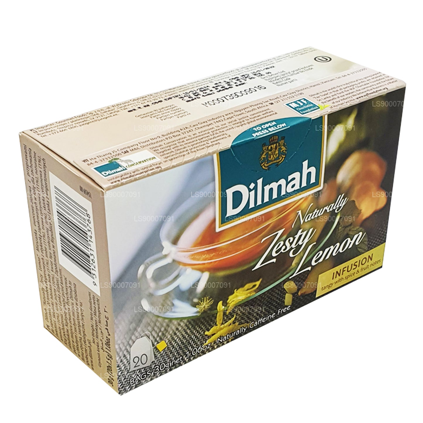 Dilmah Naturally Zesty Lemon (30g) 20 Tea Bags