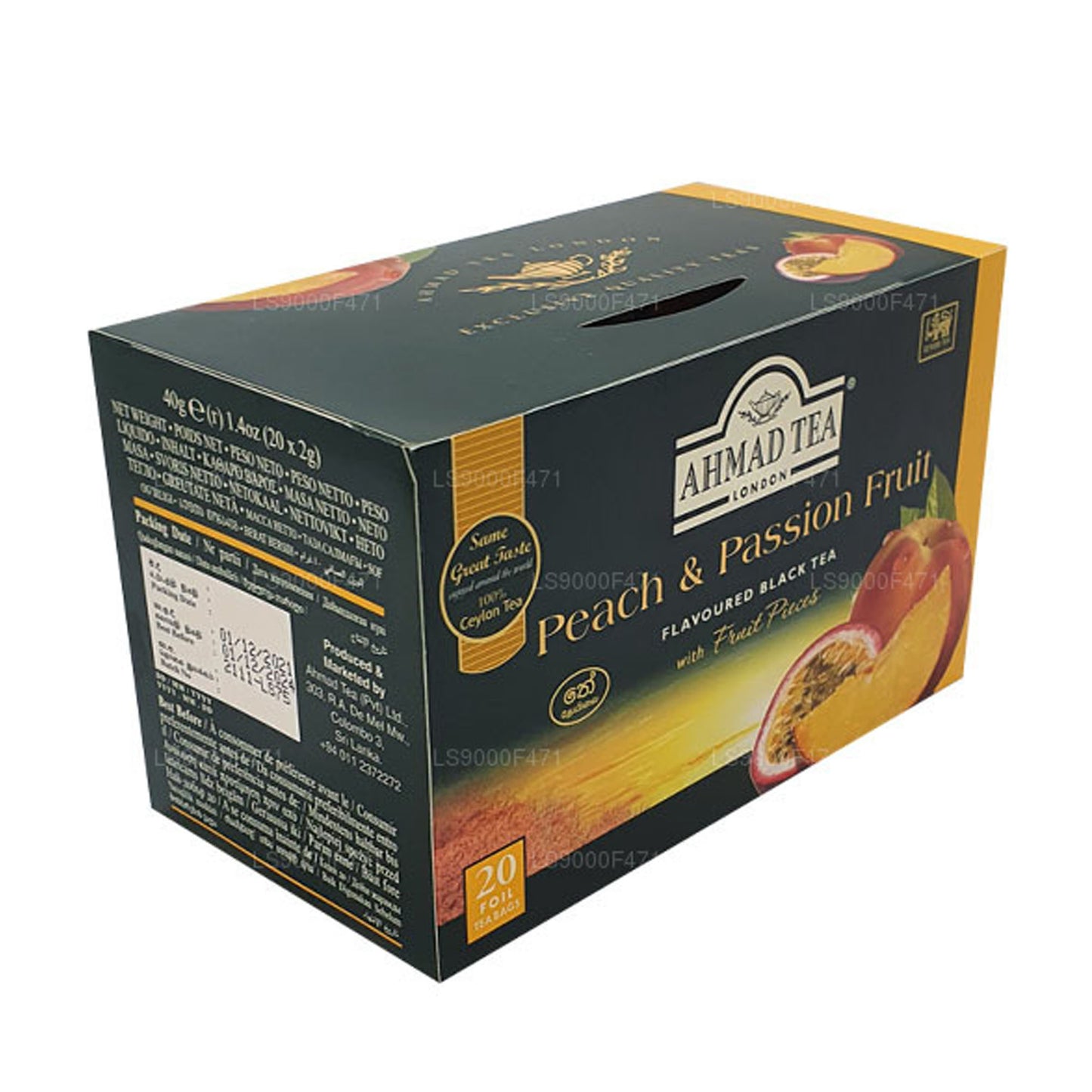 Ahmad Tea Peach and Passion 20 Foil Tea Bags (40g)