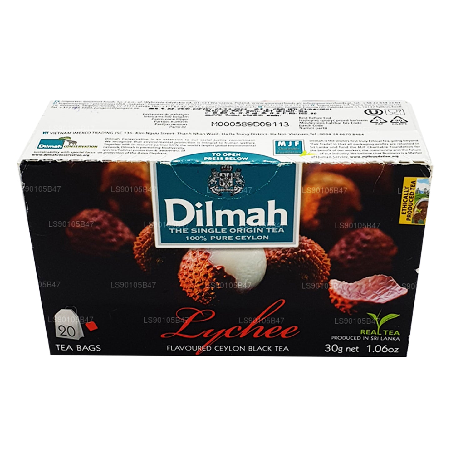 Dilmah Lychee Flavored Black Tea (30g)