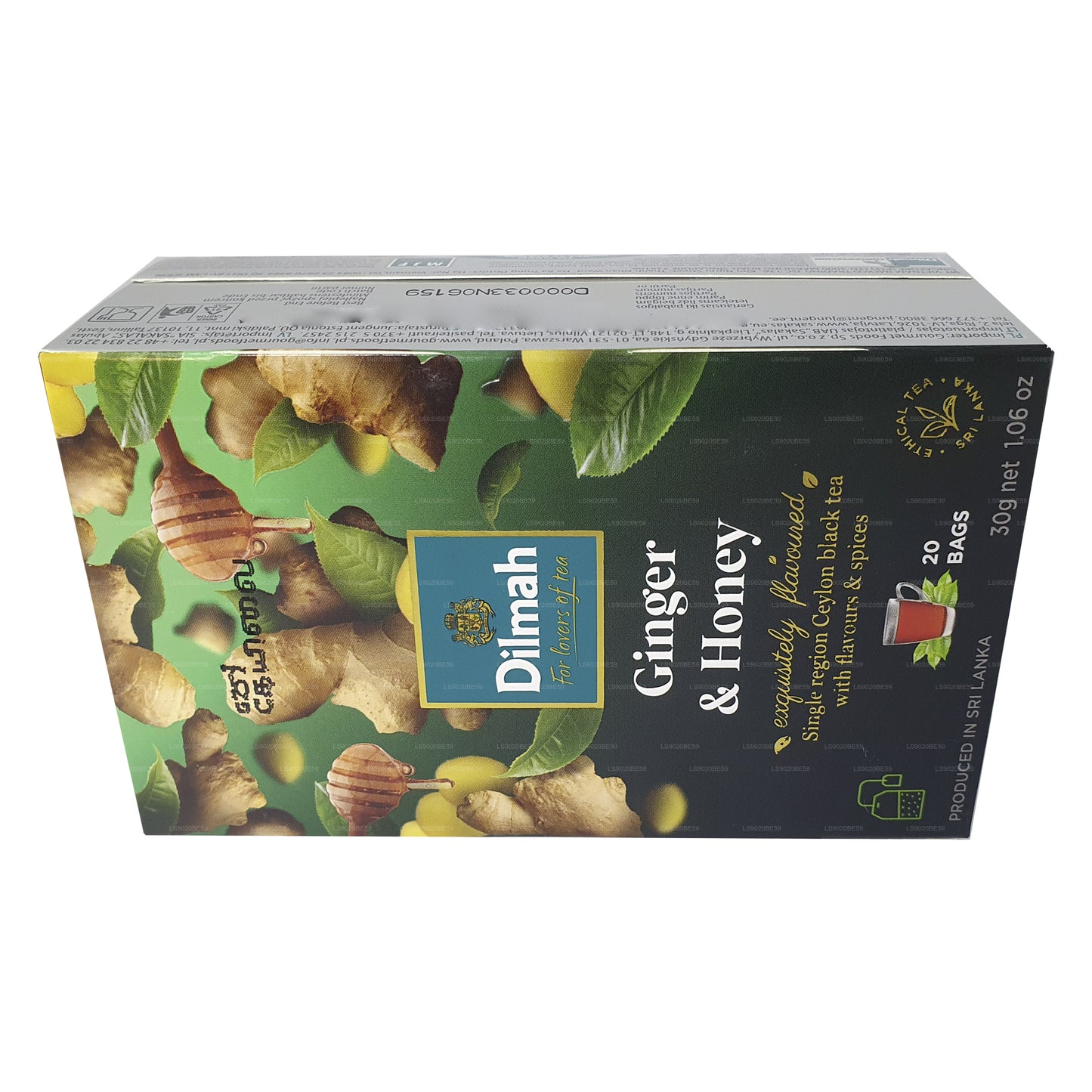 Dilmah Ginger and Honey Flavored Tea (30g) 20 Tea Bags