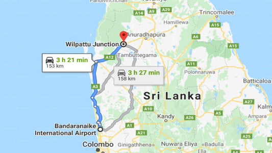 Colombo Airport (CMB) to Wilpattu City Private Transfer