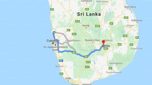 Transfer between Colombo Airport (CMB) and Sunnyside Holiday Bungalow, Ella