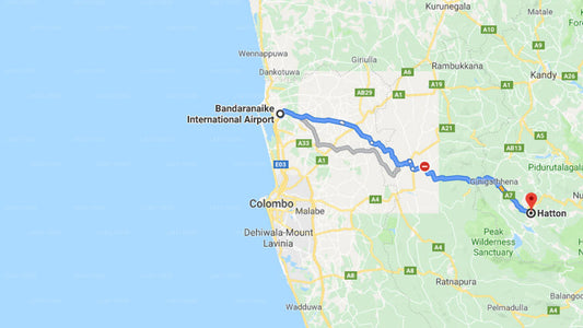 Transfer between Colombo Airport (CMB) and Slightlychilled, Hatton