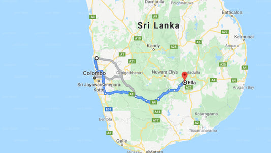 Transfer between Colombo Airport (CMB) and Zion View Guest House, Ella