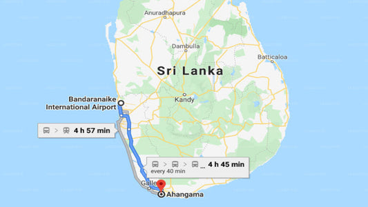 Transfer between Colombo Airport (CMB) and Villa Mayurana, Ahangama