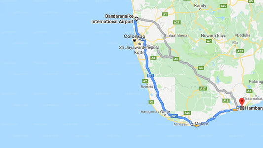 Transfer between Colombo Airport (CMB) and Shangri-La's Golf Resort and Spa, Hambantota