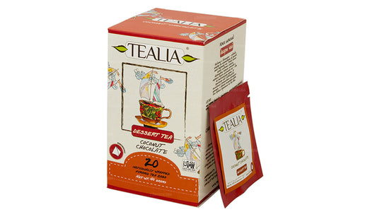 Tealia Coconut Chocolate - 20 Pyramid Envelope Sachets (40g)