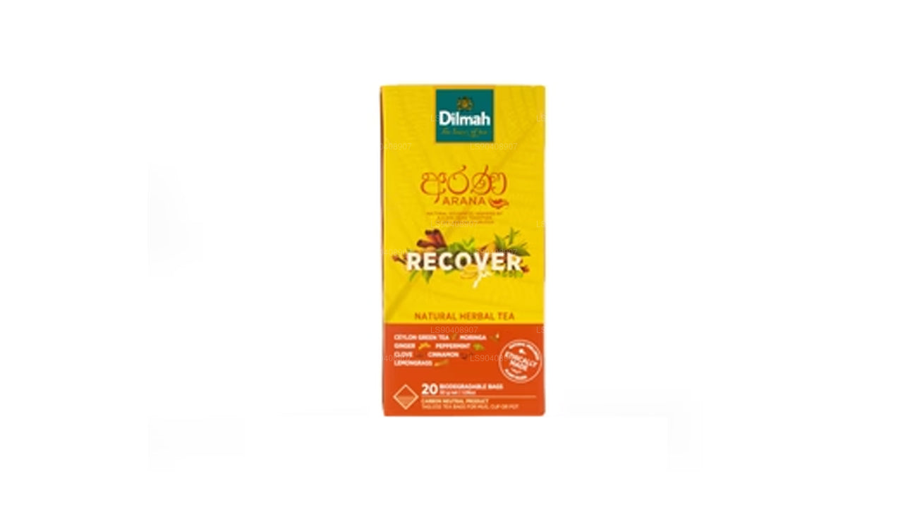 Dilmah Arana Recover Natural Herbal Green Tea (20 Tagless Tea Bags)